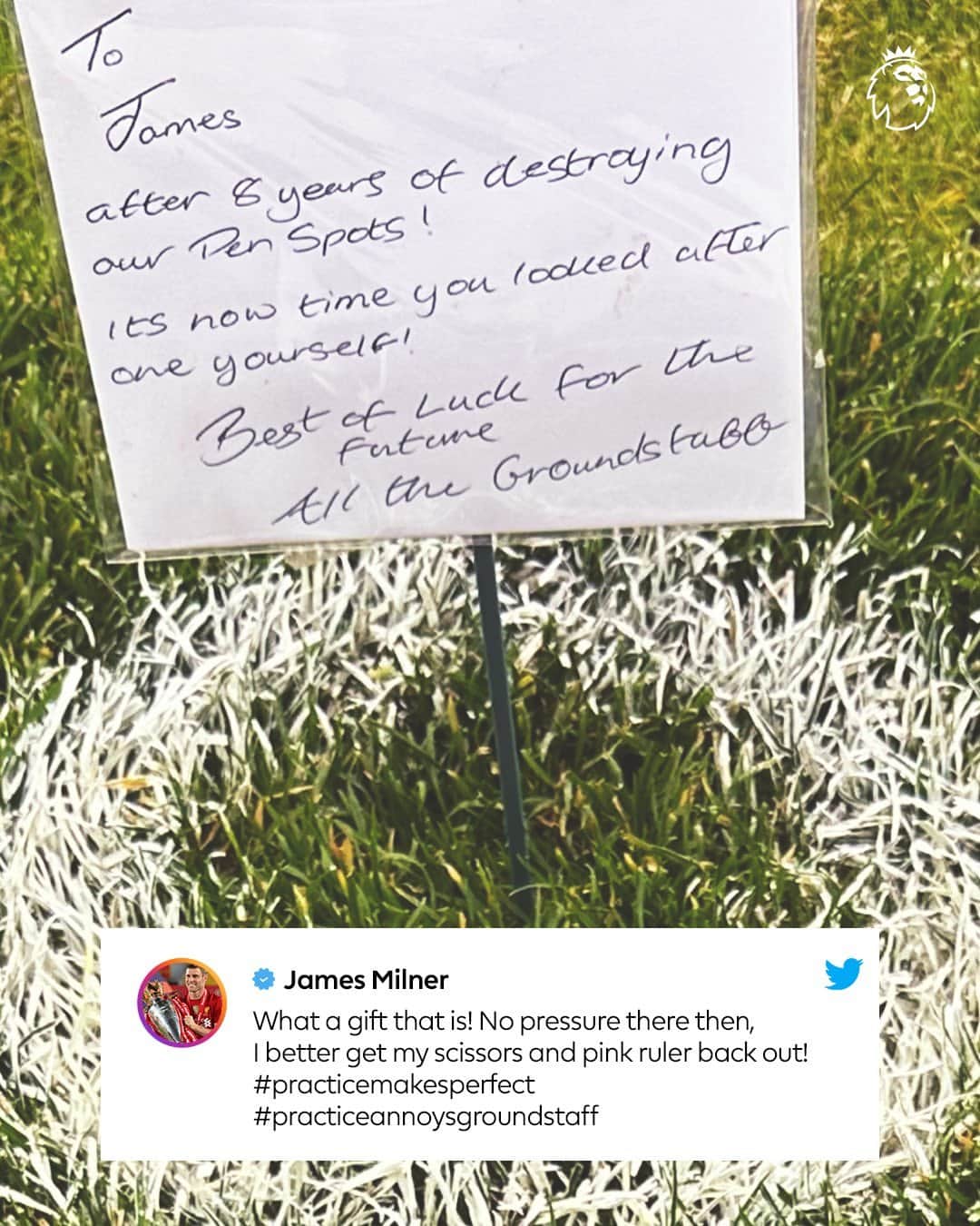 プレミアリーグさんのインスタグラム写真 - (プレミアリーグInstagram)「The Liverpool ground staff gave James Milner his very own Anfield penalty spot as a farewell gift 👏😅」5月26日 20時08分 - premierleague
