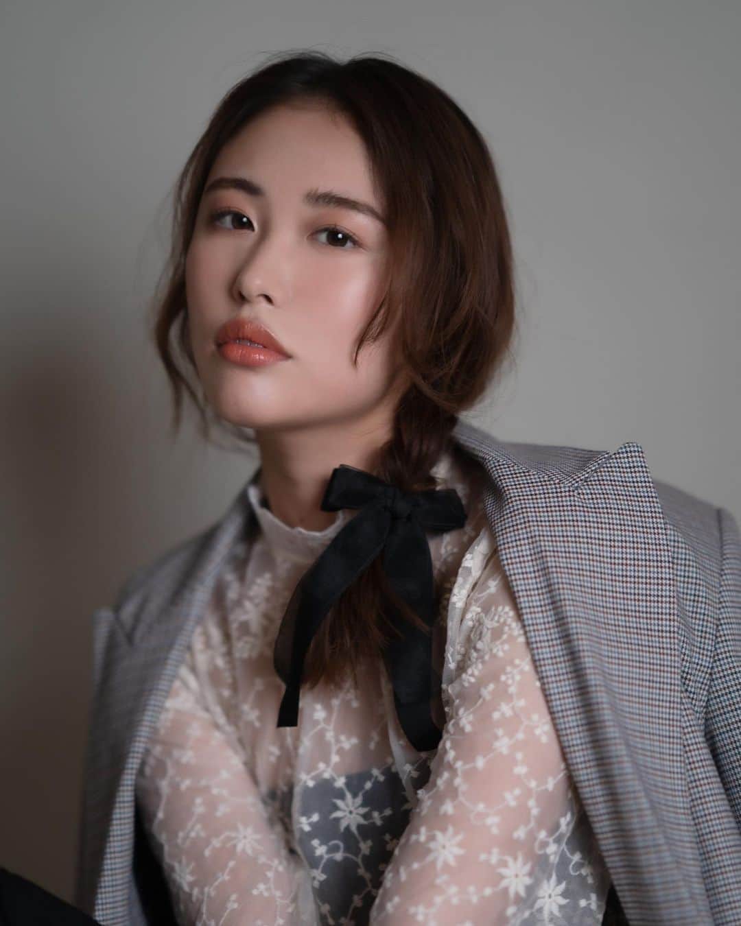 澤井玲未のインスタグラム：「メイクを変えて🎀 韓国風に🇰🇷 .  📸: @kiyoshi.yamauchi  💄: @enishi_maki  .  #testshoot #photography #model #hairmake #作品撮り #cruvamanagement」
