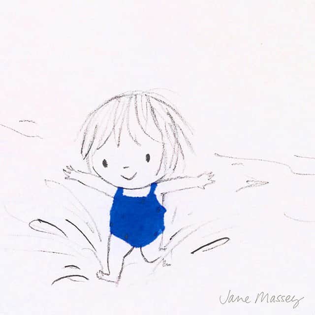 Jane Masseyのインスタグラム：「Looking forward to a sunny weekend. I hope you have a great one! 💛  An early sketch of #petiote #thelittlegirl」