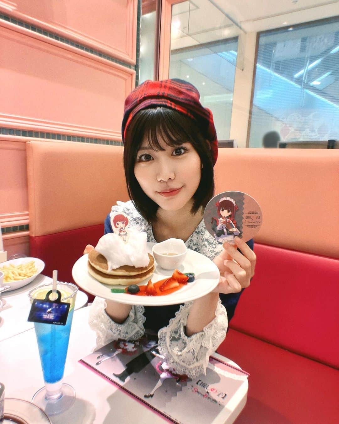 渡辺菜月のインスタグラム：「初スイパラは『推しの子』で！  かなちゃん可愛い🤤❤️  スイーツも美味しかった、、、最高  #推しの子 #スイパラ #有馬かな ©︎ #推し #stu48 #渡辺菜月 #なっちゃんスタイル」