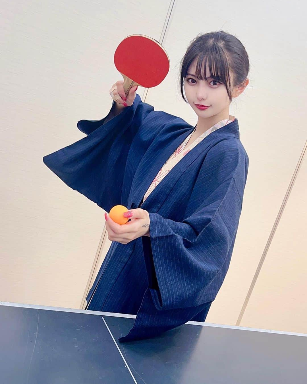 新倉のあのインスタグラム：「勝負や‼️‼️‼️‼️‼️‼️‼️  #卓球 #卓球女子 #🏓 #アイドル #浴衣 #温泉旅館」