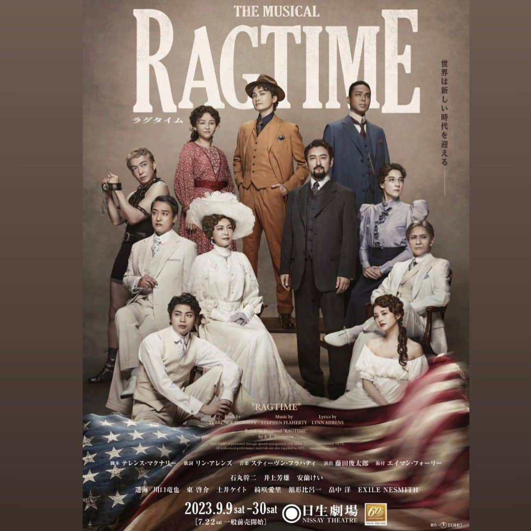 綺咲愛里さんのインスタグラム写真 - (綺咲愛里Instagram)「. 「RAGTIME」ポスターが完成しました🇺🇸 私はイヴリン・ネズビット役で出演させていただきます！ 実在だった女性のお役をさせていただくのはとても久しぶり、、 また新たな出会いにわくわくしています。 ⁡ 劇場でお会いできる日を楽しみにしています🗽 ⁡ ⁡ #RAGTIME #日生劇場」5月26日 22時58分 - kisaki_airi