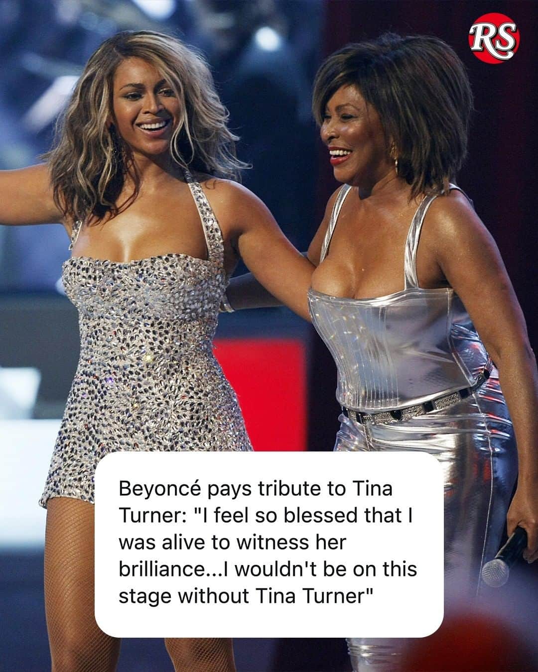 Rolling Stoneのインスタグラム：「Beyoncé pays tribute to the legendary Tina Turner tonight at her Paris stop on the #RENAISSANCEWorldTour 📷 Robyn Beck/AFP via Getty, TW/beyhivebcn」