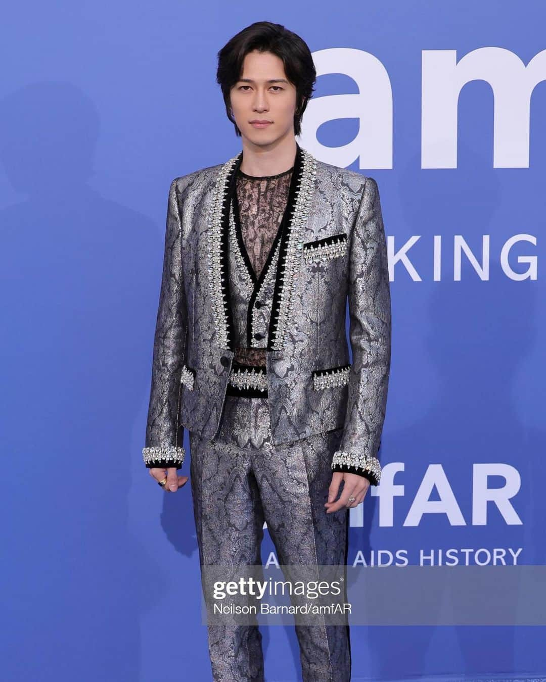 髙石リエムのインスタグラム：「Another one💎 Amfar🕊 thank you @chopard once again.  #chopard #amfar #amfarcannes  #dolcegabbana #cannes #gettyimages   Fit @dolcegabbana  📷 @gettyentertainment   @gettyimages」