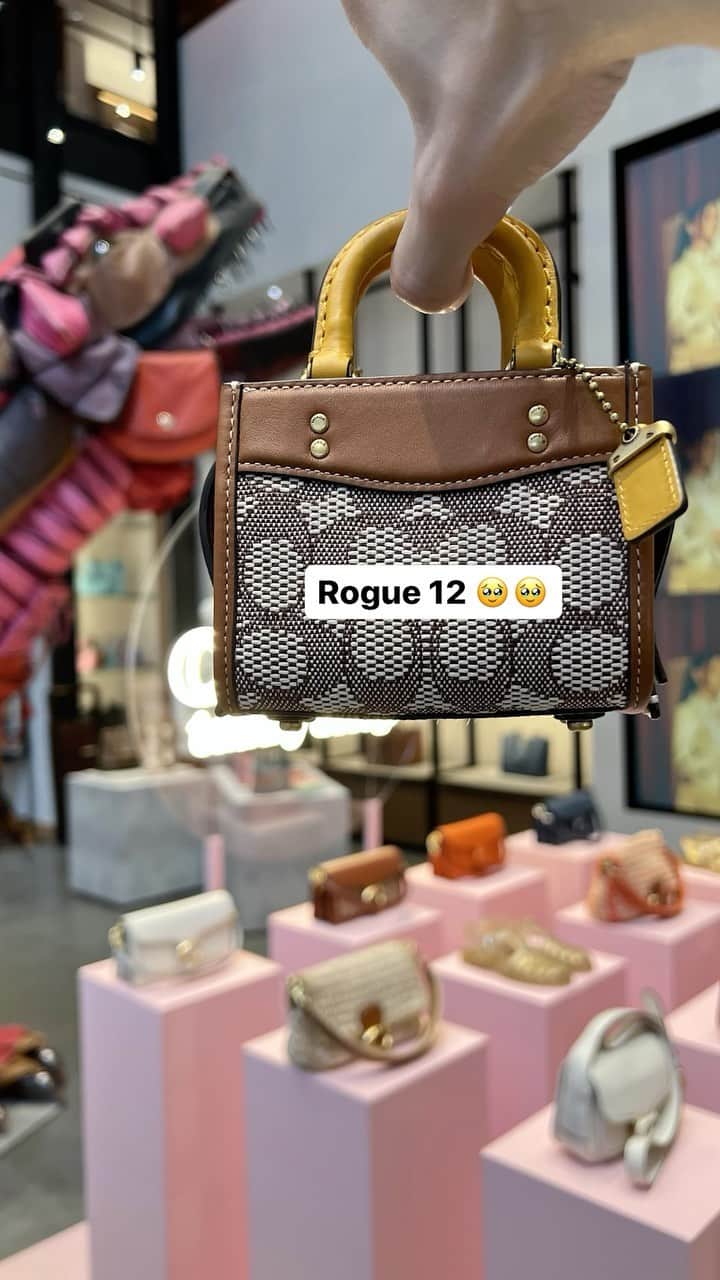 コーチのインスタグラム：「Rogue 25 holds our stuff, but Rogue 12 holds our hearts. 🥹   #CoachNY #Fashion #RogueBag #Mini」