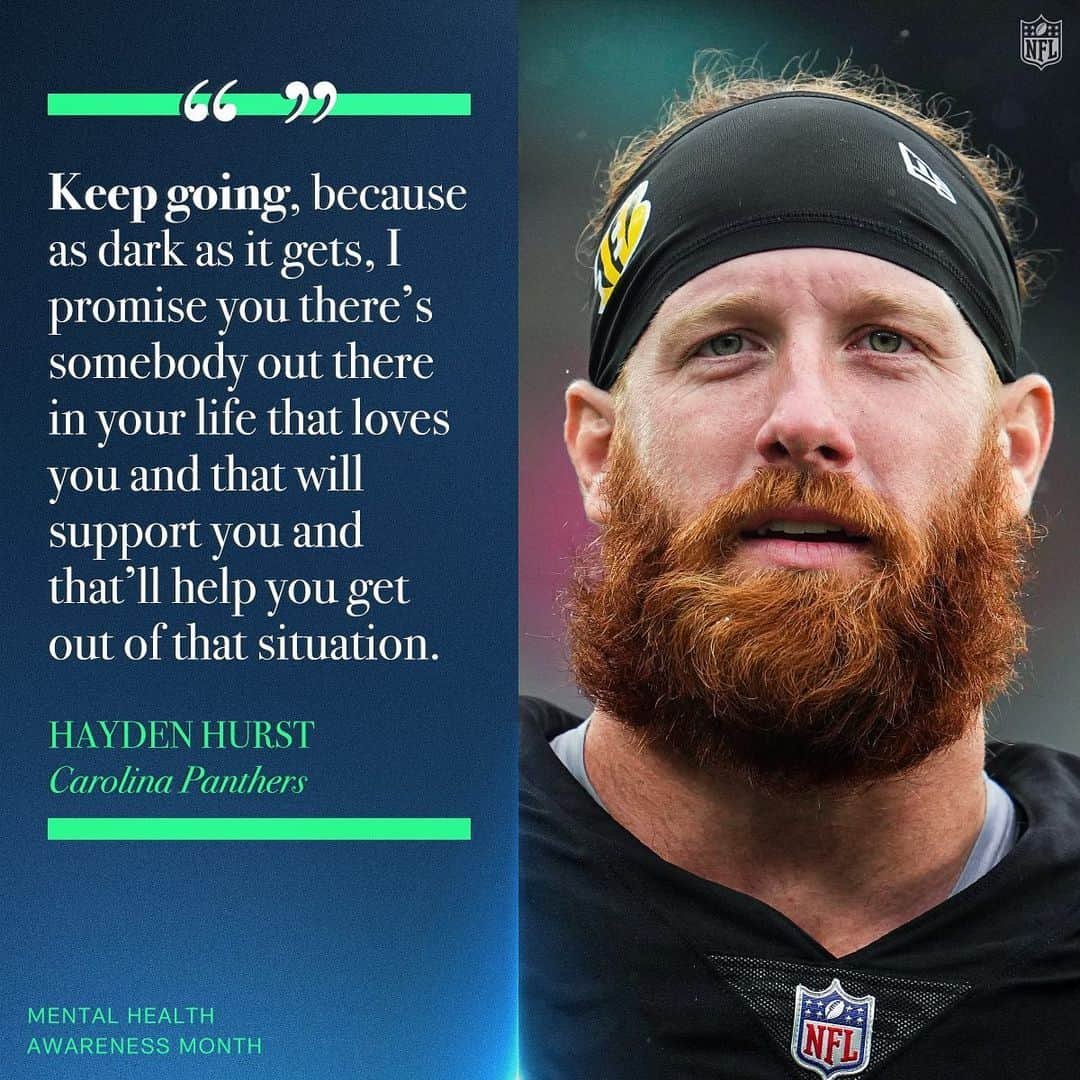 NFLさんのインスタグラム写真 - (NFLInstagram)「There is always hope. 🤍   @haydenrhurst | #MentalHealthAwarenessMonth」5月27日 6時15分 - nfl