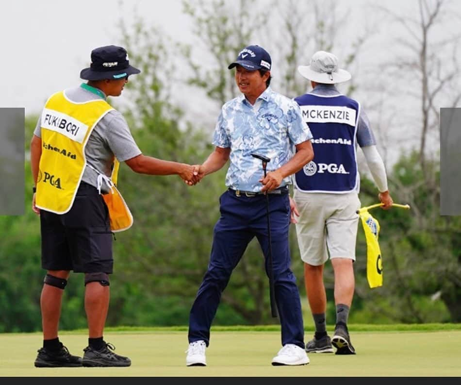 深堀圭一郎のインスタグラム：「何とか予選通過、 明日からも頑張ります⛳️  #全米シニアプロ  #深堀圭一郎」