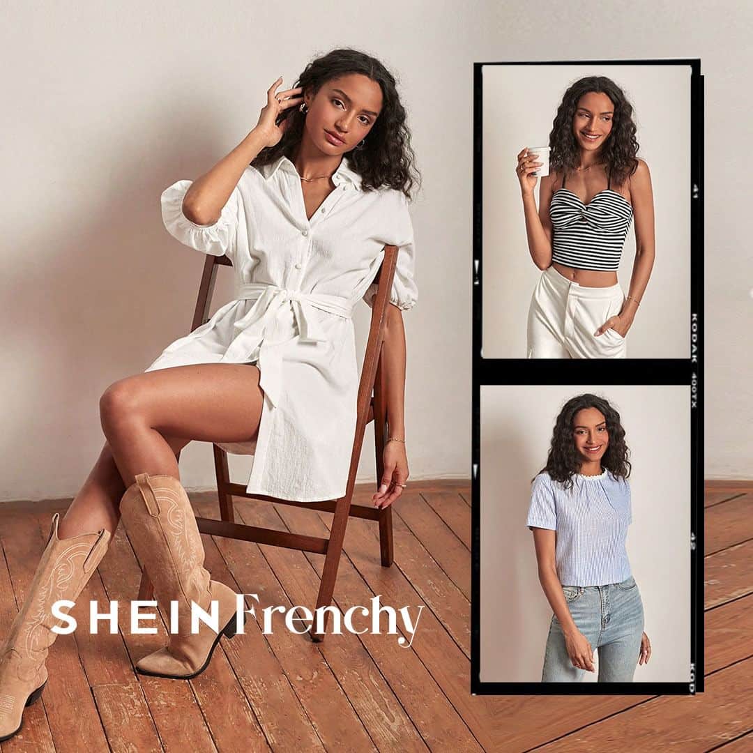 SHEINのインスタグラム：「Which French-inspired fits would let your inner chic shine? ✨👇  🔎16150888 16001965 15959145 15909376 15830892 15830744 15830692 15830676 15830470  #SHEINFrenchy」