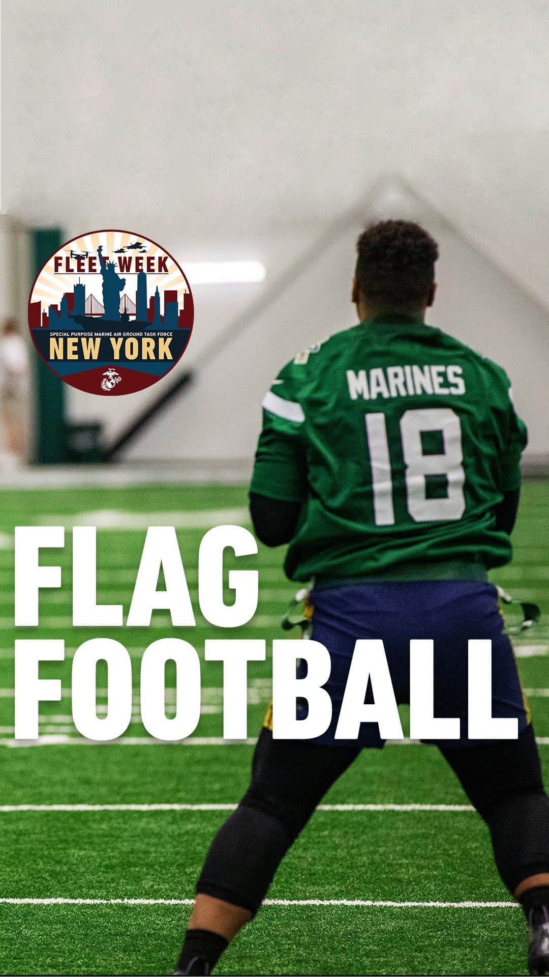 アメリカ海兵隊のインスタグラム：「Marines 🤝 Jets  📍Atlantic Health Jets Training Center (May 26, 2023)  #Marines played @usnavy in a flag football game at the @nyjets training center during #FleetWeekNYC.  #FYNY2023 provides an opportunity for the American public to meet Marines, #Sailors, and #CoastGuardsmen and see first-hand the latest capabilities of today’s maritime services.  📸 (U.S. Marine Corps Video by Staff Sgt. John A. Martinez)」