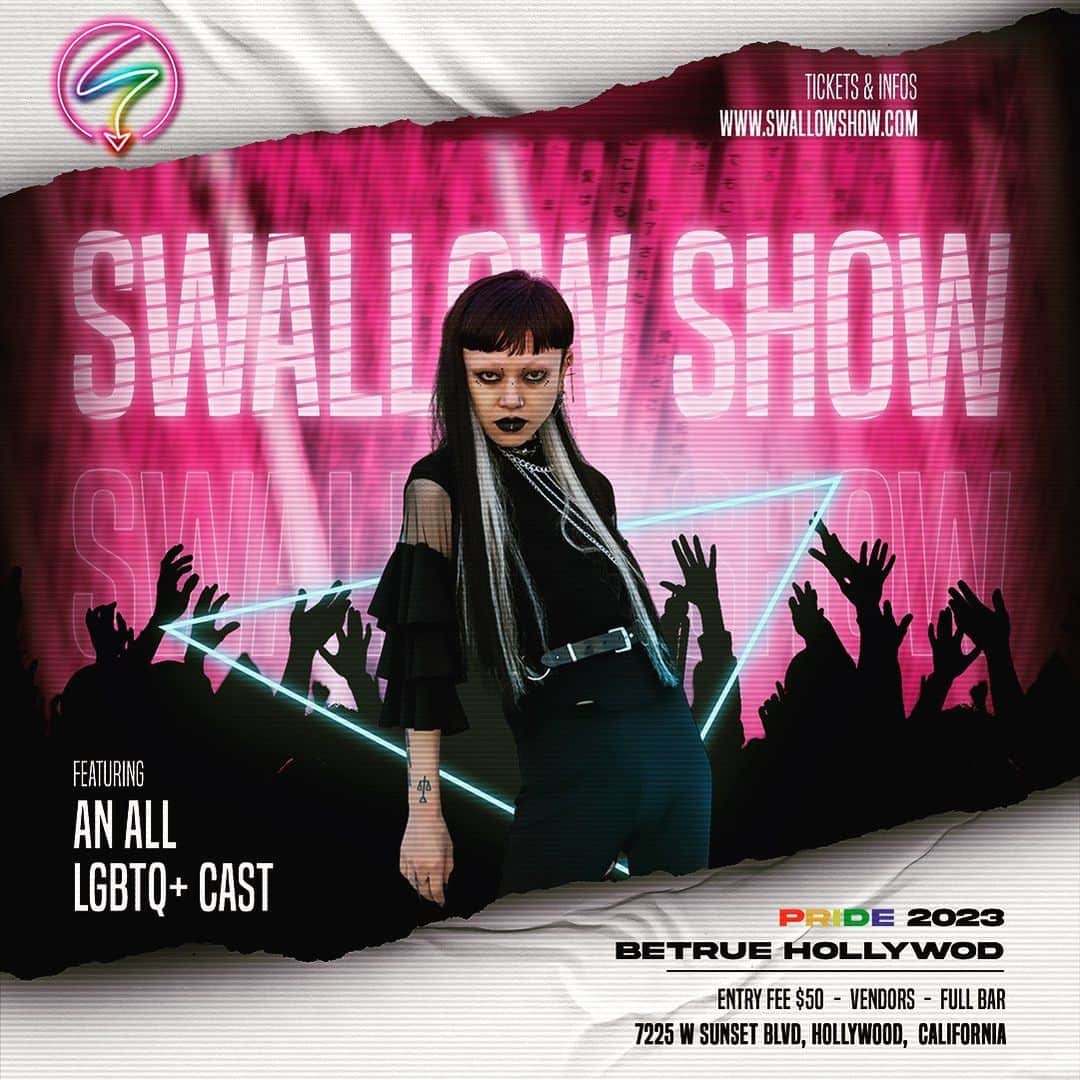 Aya Satoのインスタグラム：「🖤🍄SWALLOW SHOW🍄🖤 Starting from next month “Every Thursday Night”  Tickets are available 🖤👽🖤 Come and Swallow with us 🖤👽🍄👽🖤」