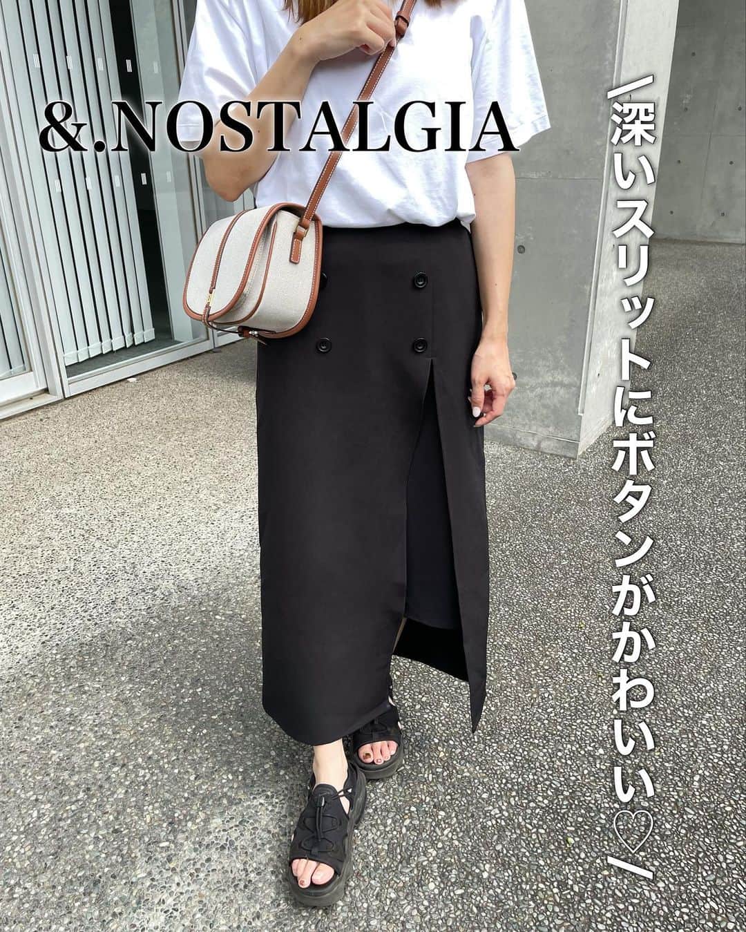 hanadako_gardenさんのインスタグラム写真 - (hanadako_gardenInstagram)「今日は気持ちいい天気だったなぁ✨ 運動会だった所が多いみたいですね☺︎ 何で春の運動会って増えたんだろう？  コーデは今日もモノトーンだけど、デザイン性のあるスカートとバッグがポイント❤︎  スカートはZOZOTOWN限定で1000円オフクーポンが出てるよ☑︎  T-shirt ▷ @uniqlo_jp  skirt ▷ @nostalgia_jp  bag ▷ @folnua_jp  sandals ▷ @niketokyo   #nostalgiajp#ノスタルジア#uniqlo#ユニクロ#folnua#폴뉴아 #フォルニュア#nikeairmaxkoko#airmaxkoko#noszozo#大人カジュアル#30代コーデ#30代ファッション#骨格ナチュラル#ブルベ夏」5月27日 18時38分 - hanadako_garden