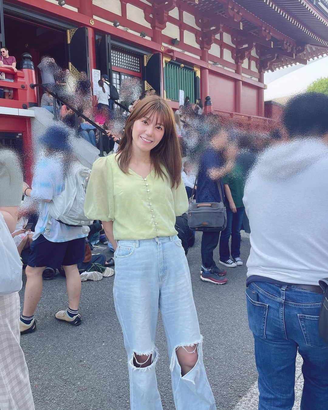 八反美咲さんのインスタグラム写真 - (八反美咲Instagram)「先日、三社祭に行ってきました☺️ 浅草は人がいっぱいでした‼︎😵  福岡のソウルフード むっちゃん万十も食べた😋！ ハムエッグ美味しい〜🥰  #三社祭 #浅草 #浅草寺 #お祭り #祭り #むっちゃん万十 #福岡」5月27日 19時31分 - misaki_hattan