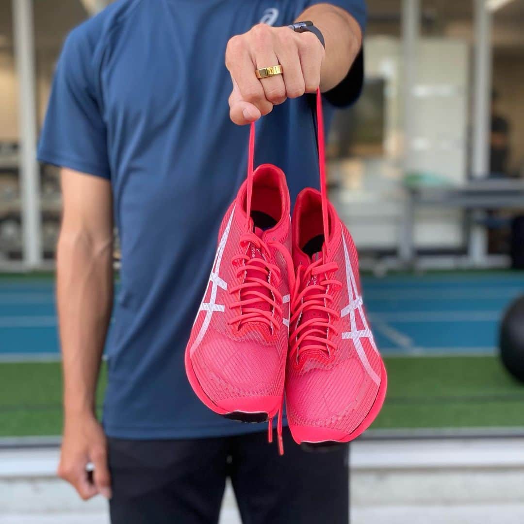 津波響樹のインスタグラム：「. METASPEED SP🔥  #asics #asicstf  #asicsrunning #metaspeedsp」
