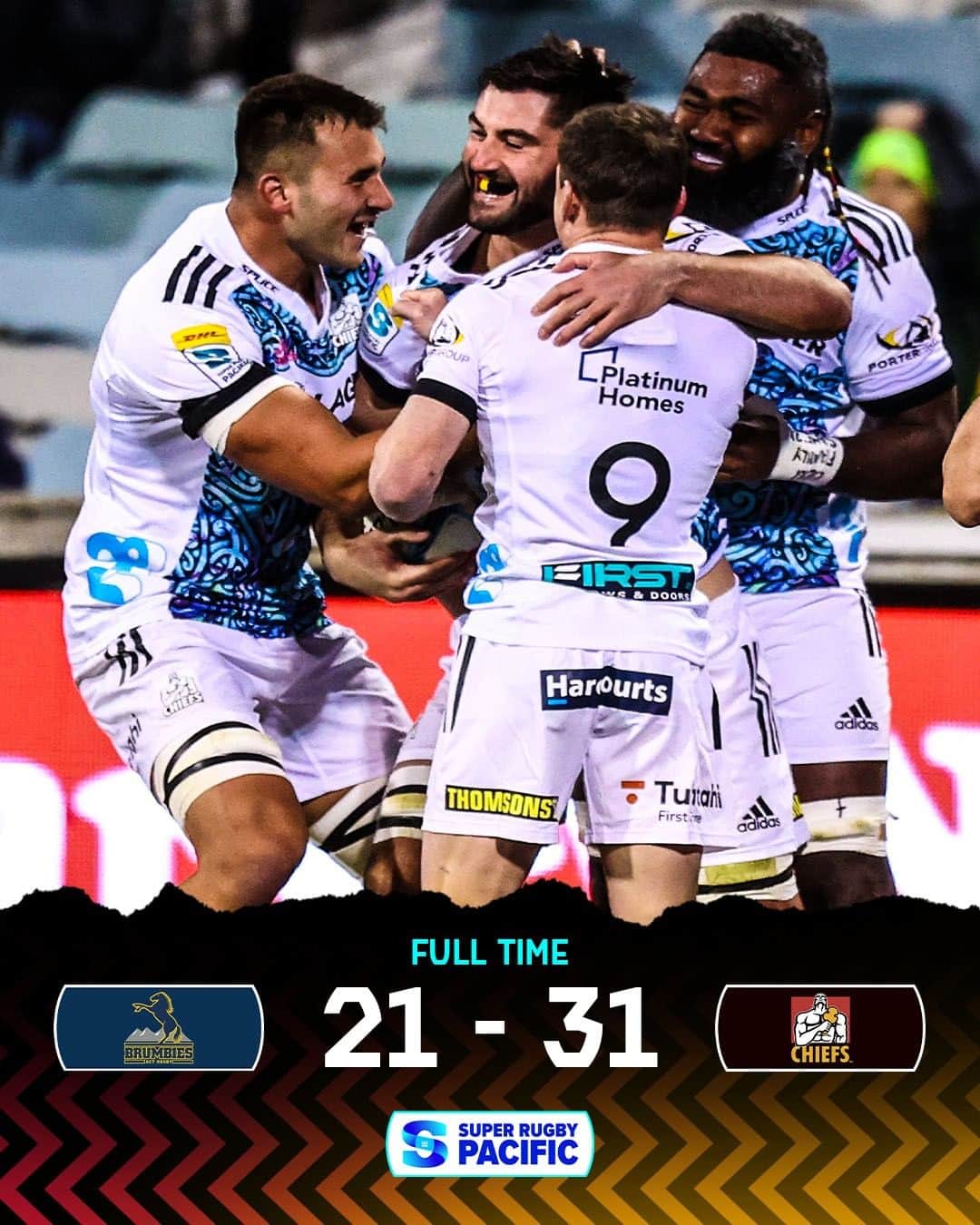 Super Rugbyさんのインスタグラム写真 - (Super RugbyInstagram)「@chiefsrugby get the win at GIO Stadium 👊  #BRUvCHI #SuperRugbyPacific」5月27日 20時26分 - superrugby