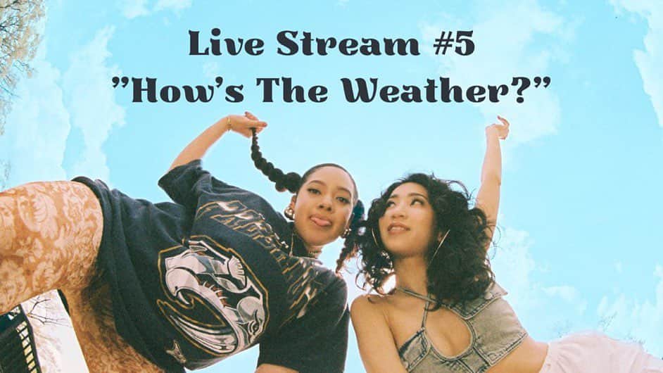 のインスタグラム：「明日5/28（日）21:15〜@aimi_music と【How's The Weather?】のリリースを記念してYouTube 生配信ライブします🔥  作品に込めた思いなどお茶飲みながらゆるく2人で話そうと思ってるので是非見てね🫧🧸🍵 aimiちゃんのYouTubeからの配信になりますのでチャンネル登録して待っててね〜🌤🧚🏾  Aimi and EMI MARIA's self-care-themed collab single "How's The Weather?" urges listeners to prioritize their mental health. It's out now on all streaming platforms and will be celebrated with a live YouTube session🥂👭🌃」