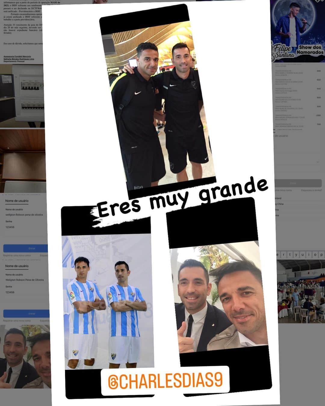 ウェリグトンのインスタグラム：「Hoy se va de los terrenos de juego un grande futbolista. Gracias por todo lo q has dado amigo. Se echara mucho de menos. Disfrute ahora de tu familia y amigos, gracias por tu amistad y sepas que aqui tendrás siempre uno amigo. GRANDE @charlesdias9」