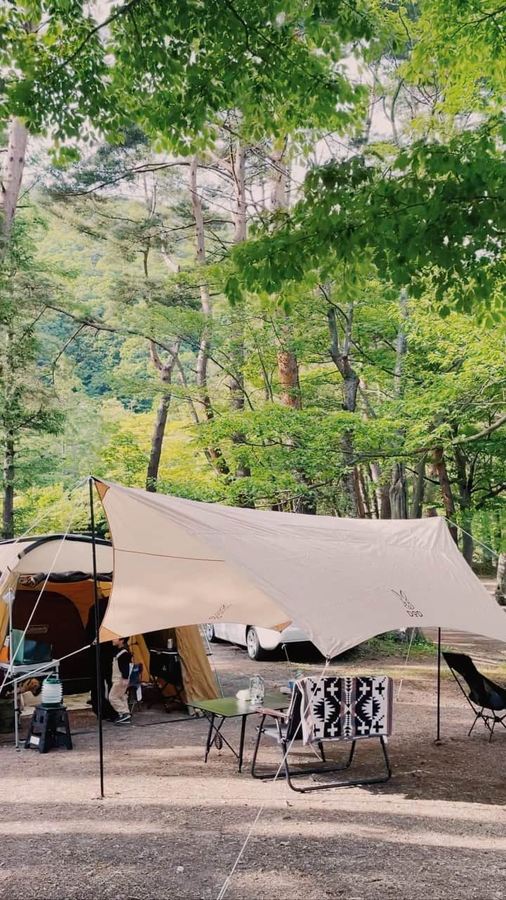 佐倉真衣のインスタグラム：「今回のキャンプをざっくりと🏕  #camp #キャンプ #家族キャンプ #浩庵キャンプ場」