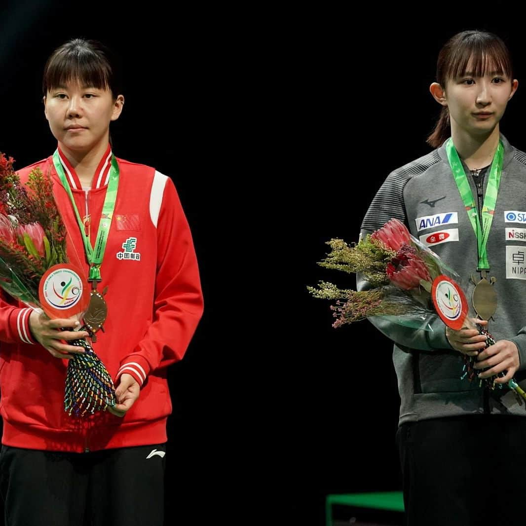 ITTF Worldさんのインスタグラム写真 - (ITTF WorldInstagram)「Presenting the #ITTFWorlds2023 Women's and Men's Singles podium 🏆   Women's Singles 🥇 Sun Yingsha 🥈 Chen Meng 🥉 Chen Xingtong 🥉 Hina Hayata  Men's Singles 🥇 Fan Zhendong 🥈 Wang Chuqin 🥉 Ma Long 🥉 Liang Jingkun  #Durban2023 #TableTennis #PingPong」5月29日 2時01分 - wtt