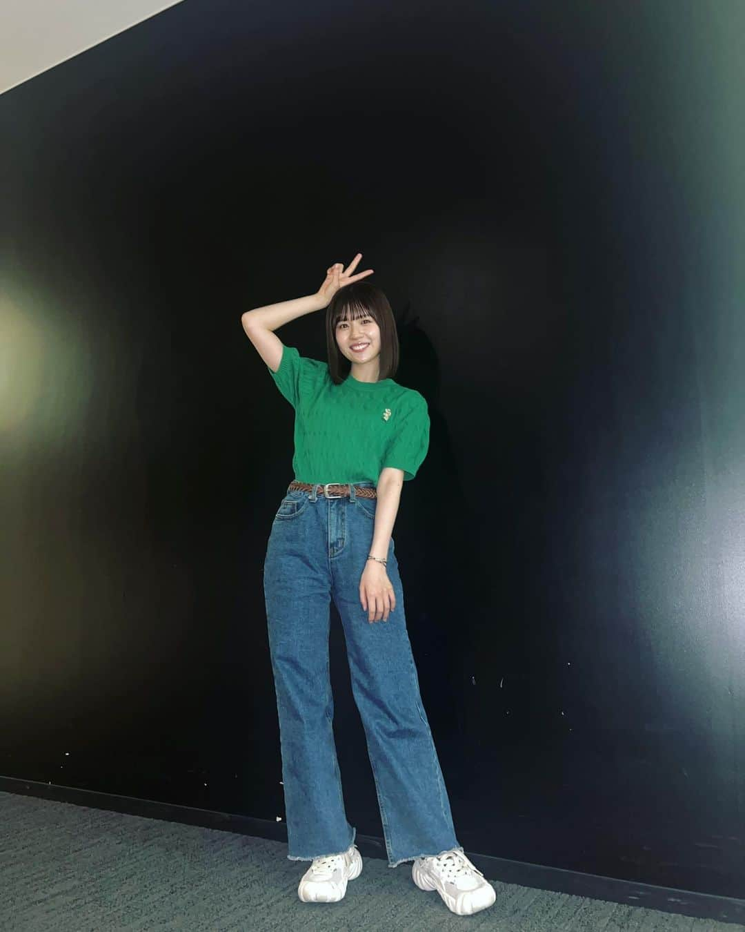 松田好花のインスタグラム：「ㅤ  ミーグリコーデ💚  #yahostagram   #日向坂46 #松田好花  #ミーグリ #緑 #だーいすき」