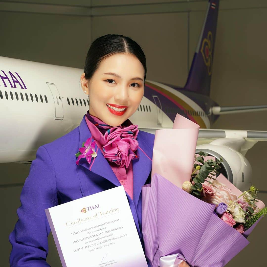 のインスタグラム：「✨ Welcome aboard, our amazing new crew members! Here's to a bright future filled with countless smiles, unforgettable adventures, and cherished moments shared with our valued passengers. Together, we will elevate the Thai Airways experience to even greater heights.  #ThaiAirways #smoothassilk #tg #NewCrew #FamilyInFlight #ElevatingExperiences #tgcrew #crewlife」