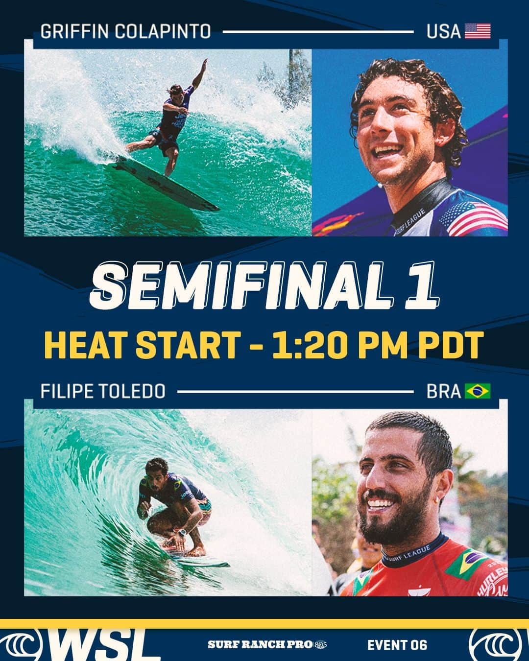 世界プロサーフィン連盟（WSL）のインスタグラム：「The #SurfRanchPro Men's Semifinals are ON! Watch Finals Day live on worldsurfleague.com. 805 Beer」