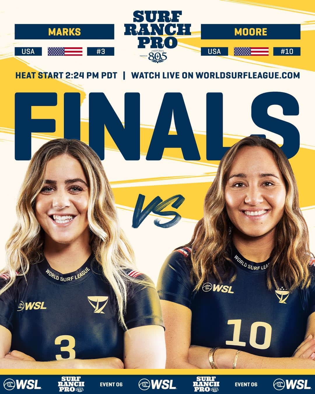 世界プロサーフィン連盟（WSL）のインスタグラム：「The #SurfRanchPro Women's Final is ON! Watch live on worldsurfleague.com.  @805beer」
