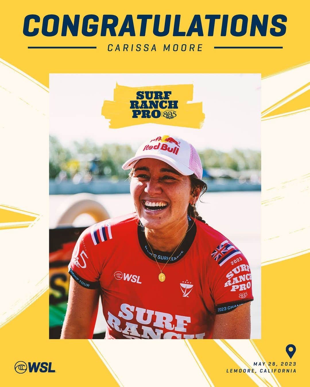 世界プロサーフィン連盟（WSL）のインスタグラム：「Congratulations to #SurfRanchPro winner @rissmoore10 🏆  @805beer」