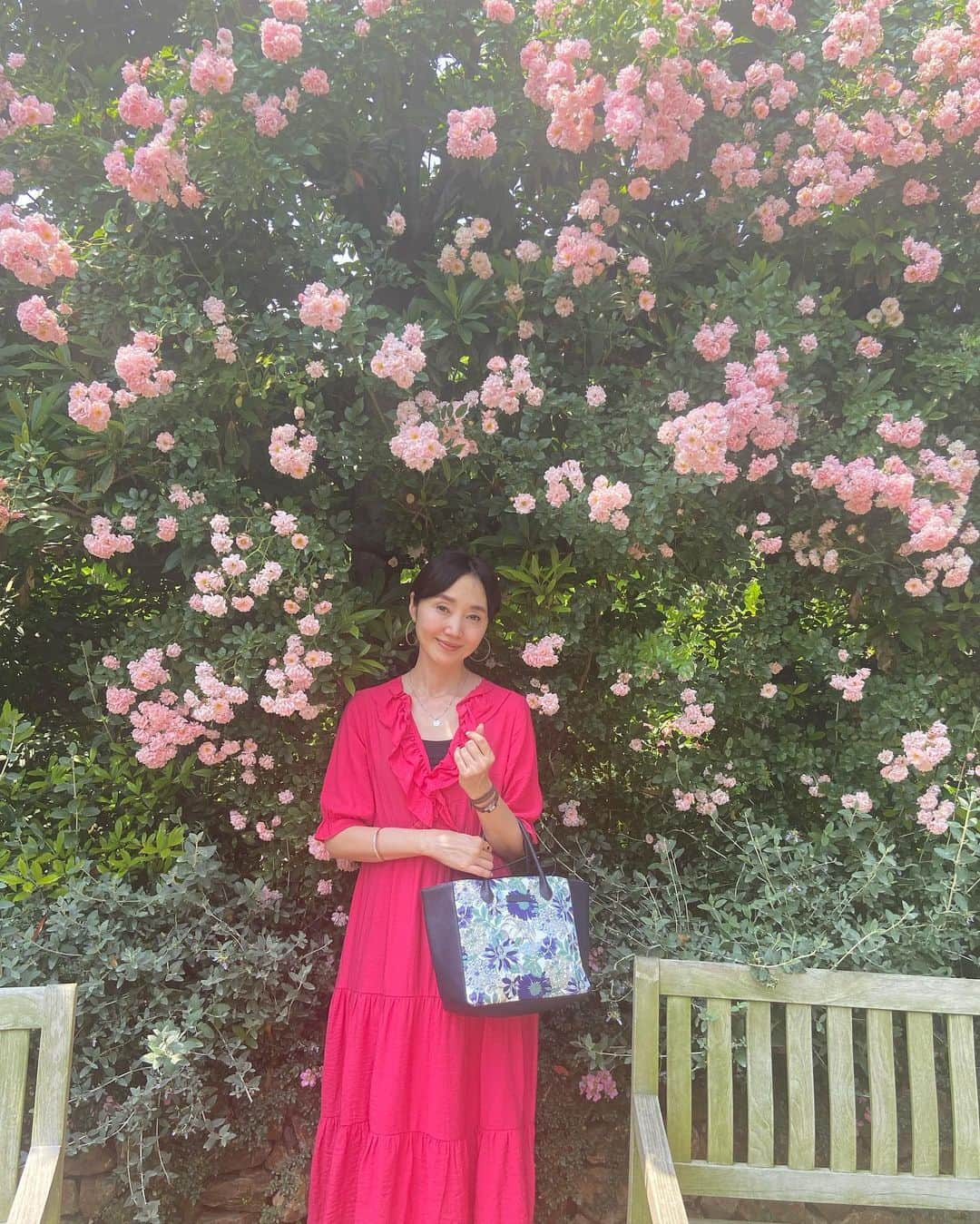 織香さんのインスタグラム写真 - (織香Instagram)「リバティもって💕 母とローズガーデンへ🌹  散りぎわの薔薇と咲き始めの紫陽花のコラボとても美しかった✨✨  花しょって母とたくさん写真撮りました😆 なんか幸せ感じられた日🫶💕  相棒はめちゃ軽くてたっぷり物が入るリバティのコンビトート💙 今週のオンエアでスペシャルVALになるので是非チェックしてください😊  5/31 水　14:00〜 QVC MIXショー出演  #横浜イングリッシュガーデン #薔薇#🌹#ローズ#rose #紫陽花  #リバティプリント #アンジェリカガーラ #💙 #リバティ #持ち歩くアート #自分で気分を上げる #いつも心にリバティを #QVC #生放送 ・ #liberty#qvcjapan #onair#japan #bag#summer#LIBERTY#intermodeusingliberty」5月29日 10時49分 - orikagram