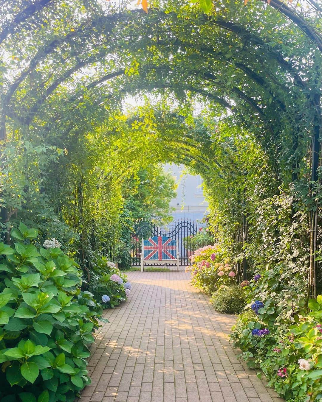 のインスタグラム：「地元の名所ᵕ̈♡  #横浜イングリッシュガーデン #紫陽花 #バラ園 #横浜 #yokohama #地元の風景 #梅雨 #夏 #summer #私服 #fashion #selfie #japanesegirl #instagramers #influencer」