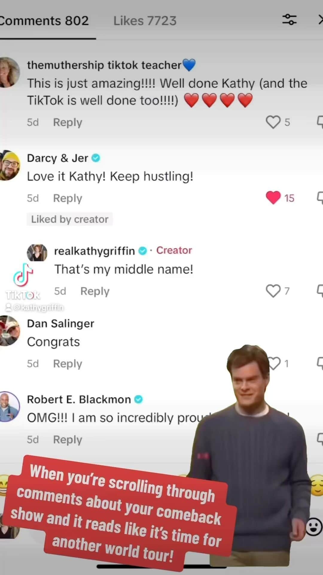 キャシー・グリフィンのインスタグラム：「Absolutely overwhelmed by the outpouring of love from all you guys for the comeback show! Now let’s get the show on the road! #comedy #funny #standup #kathygriffin」