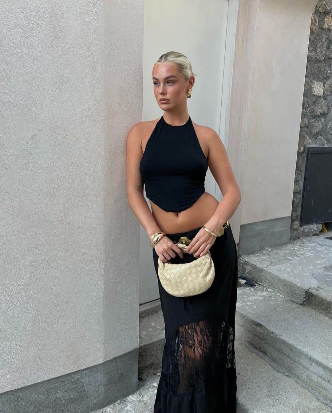 tiger Mistのインスタグラム：「@karlapoot4 spotted in the streets of Italy, wearing TM. 🥀 Tap to shop the Zuri Top + Leonora Maxi!」