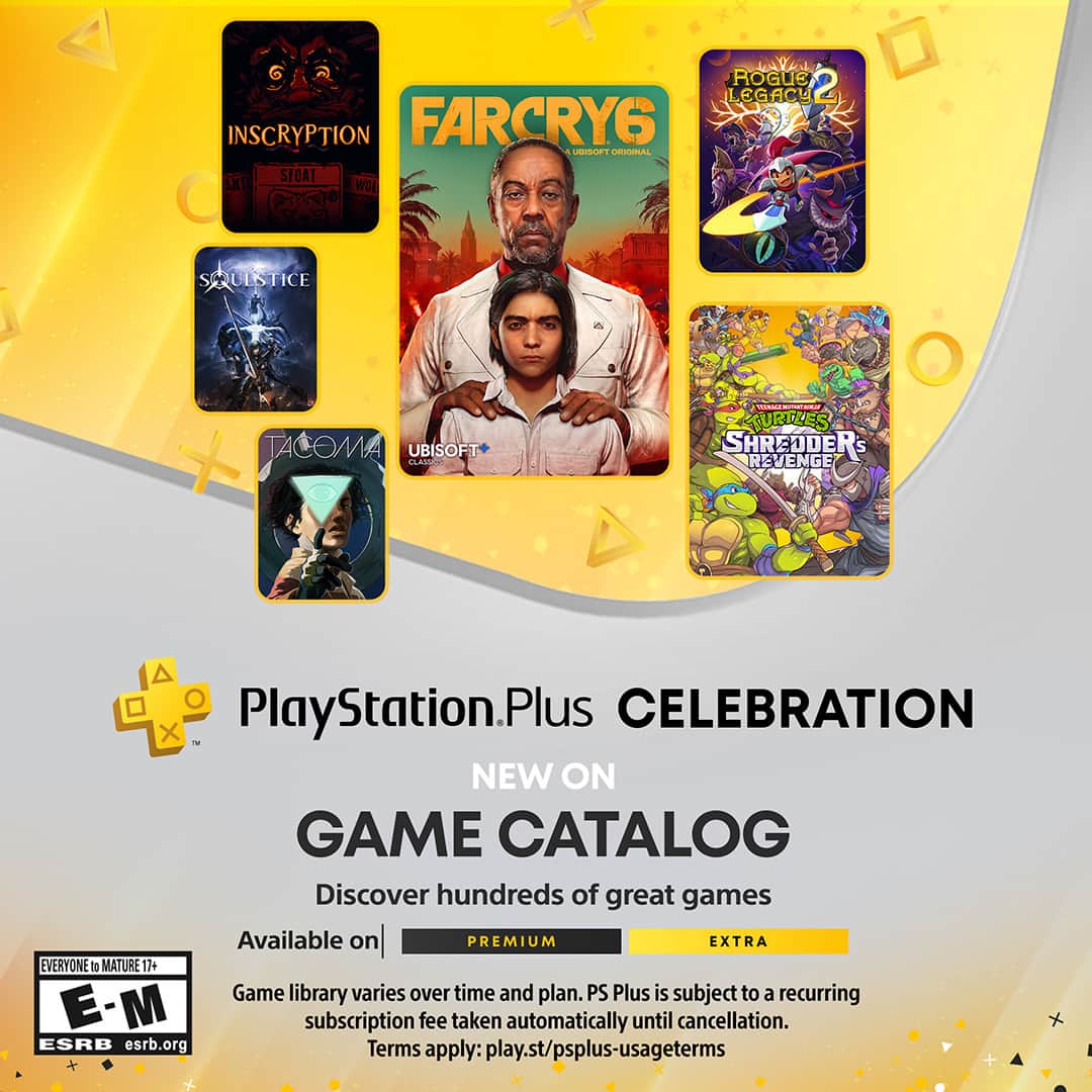 PlayStationのインスタグラム：「Far Cry 6, Rogue Legacy 2, and TMNT: Shredder's Revenge are just some of June's PlayStation Plus Game Catalog additions 🌴⚔️🐢」