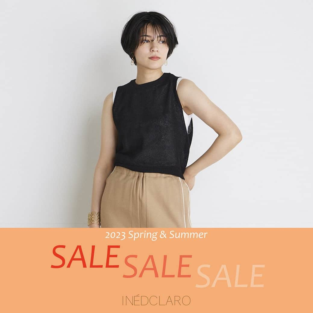 clearimpression_officialのインスタグラム：「• INED CLARO   本日よりSUMMER SALE START!  ノースリーブアンサンブル 20%OFF ￥10,890(税込)→￥8,712 (税込)   #inedclaro #イネドクラロ #SALE #セール #本日セールスタート #オフィスカジュアル #オフィススタイル #休日コーデ #大人女子 #flandreonlinestore」