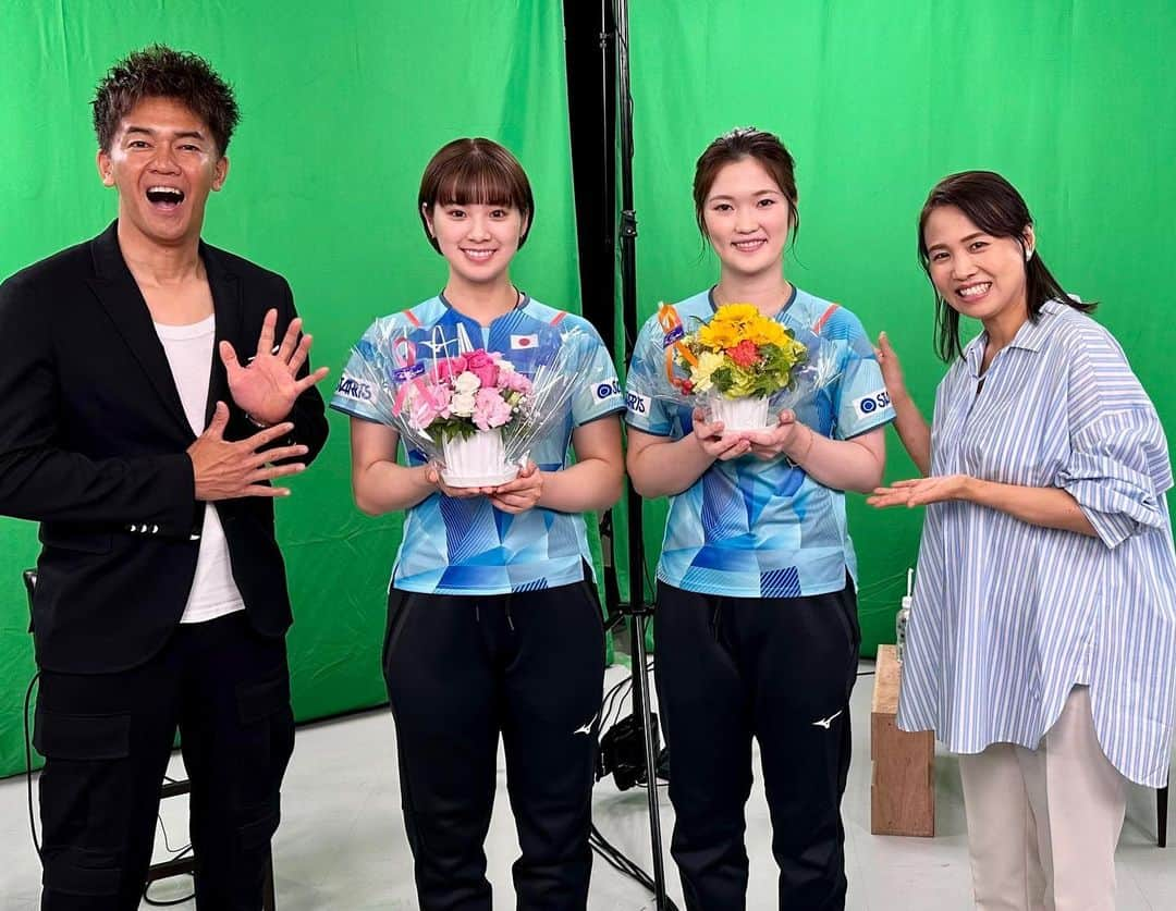 平野 早矢香のインスタグラム：「明日6月24日(土)は #BSテレ東 #卓球ジャパン #22時30分から #ゲストは #長﨑美柚選手 #木原美悠選手 #お楽しみに」