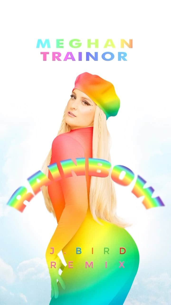 メーガン・トレイナーのインスタグラム：「RAINBOW REMIX by @j.birdmusic (my amazing, talented younger bro) is out now!!! 🌈  HAPPY PRIDE!!! ❤️🧡💛💚💙💜💖 #PRIDE」