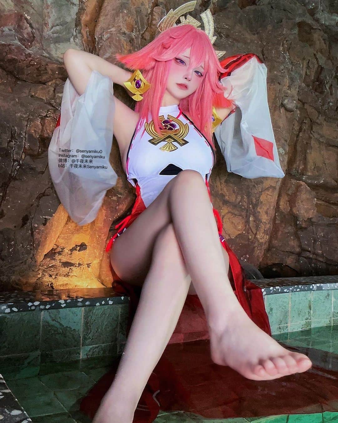 千夜未来のインスタグラム：「🦊水着 #GenshinImpact  #原神」