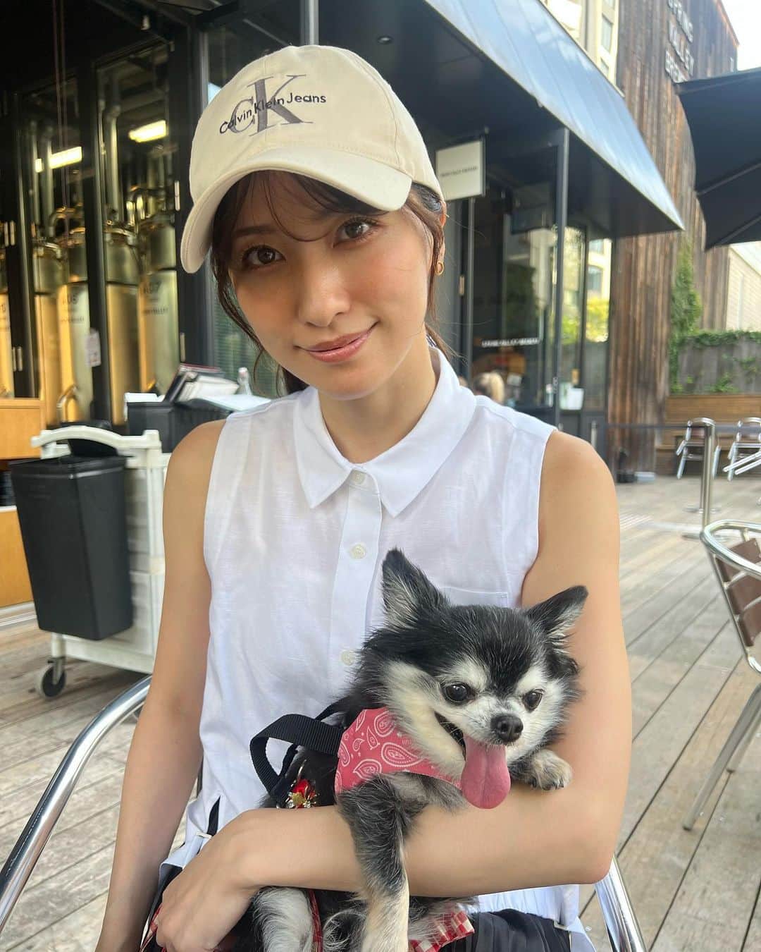 戸田れいのインスタグラム：「取材をさせていただいてからすっかりハマっているクラフトビール🍺  わたしがウォッカ以外を飲むなんて…←  色んな種類を飲みくらべてきた中で、わたしのお気に入りはIPA🌿  アルコール度数も高いし← やっぱり苦いのが好きだわ🍻  暑い日にテラスで飲むクラフトビールは一段と美味しいね😋  うなぎさんもその度に連れ回されております🐶💦」