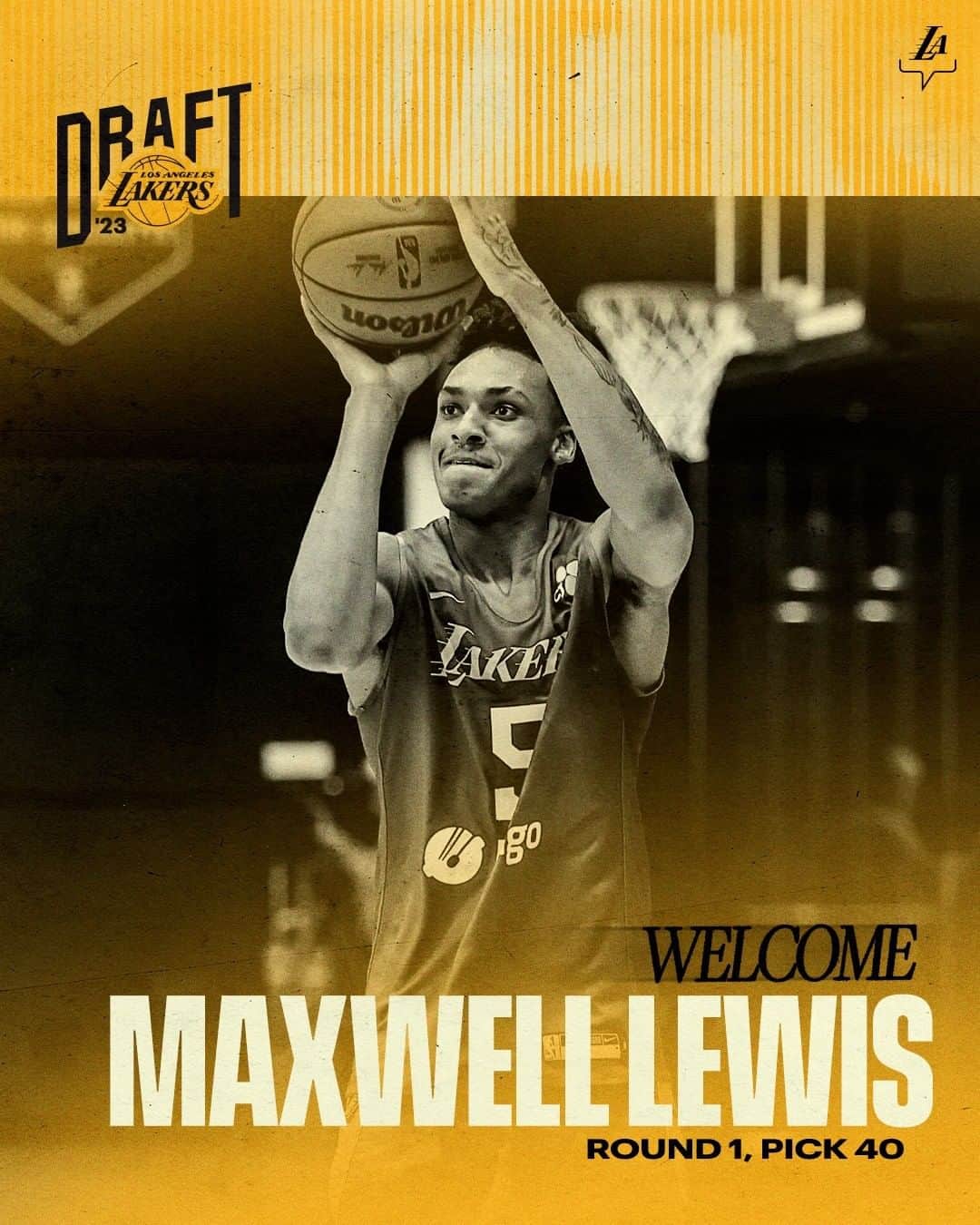 Los Angeles Lakersさんのインスタグラム写真 - (Los Angeles LakersInstagram)「OFFICIAL: Welcome to the family, Maxwell 💛」6月23日 15時46分 - lakers