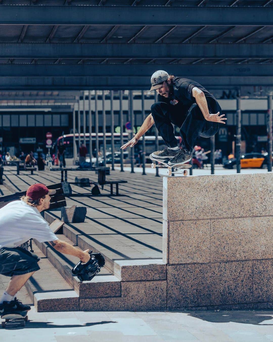 エフティーシーのインスタグラム：「🇪🇸 @chrisathans 🇪🇸 📸 @ando_______________   1. Wallie at Sants 2. Wallie Bear Statue over Pole 3. Wall Ride Double Set 4. Ollie Impossible Gap  5. Ollie  FTC X @deeepfried “Back To My World” Video Live on YouTube Now — Link In Bio 🌐  Video Dedication to Zion Williams 🤍  #ftc #ftcskateboarding #forthecity #ftcsanfrancisco #ftcjp #ftctokyo #ftcnagoya #ftcosaka」