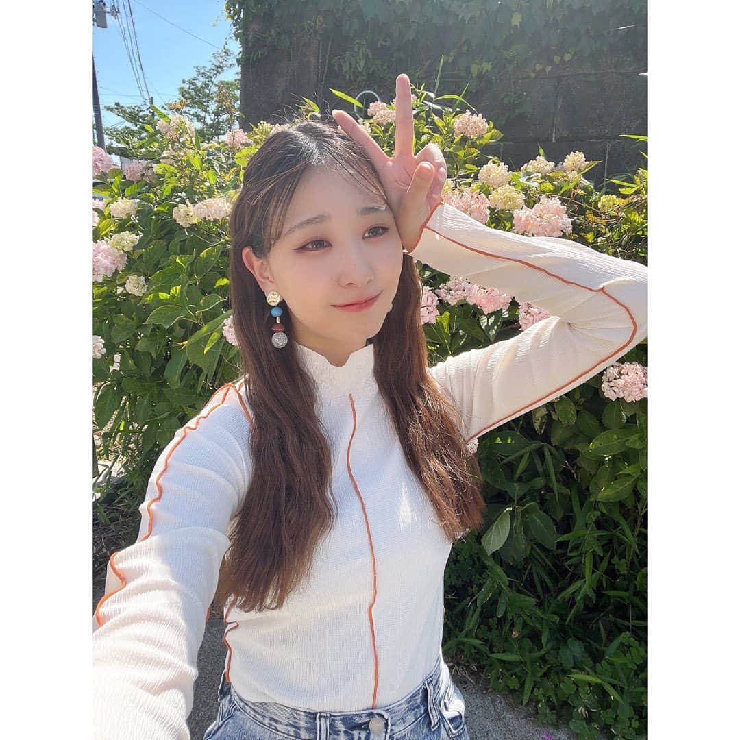 のインスタグラム：「☀️ 太陽サンサンの日に #ピンク の#紫陽花 と💓 ツ〰️ショット‪‪‪‪❤︎‬」