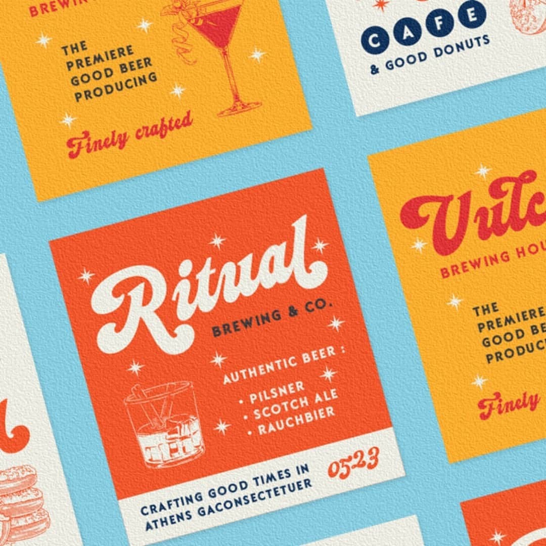 myfontsのインスタグラム：「A pair of fun, retro, @edignwn_type display fonts perfect for logotype? Yes, please 🙌🏽   These Summer Pairing Sale deals are HOT, but they are melting away soon... don't miss out! Snag these BOGO deals until June 27 at 11:59 PM EDT.」