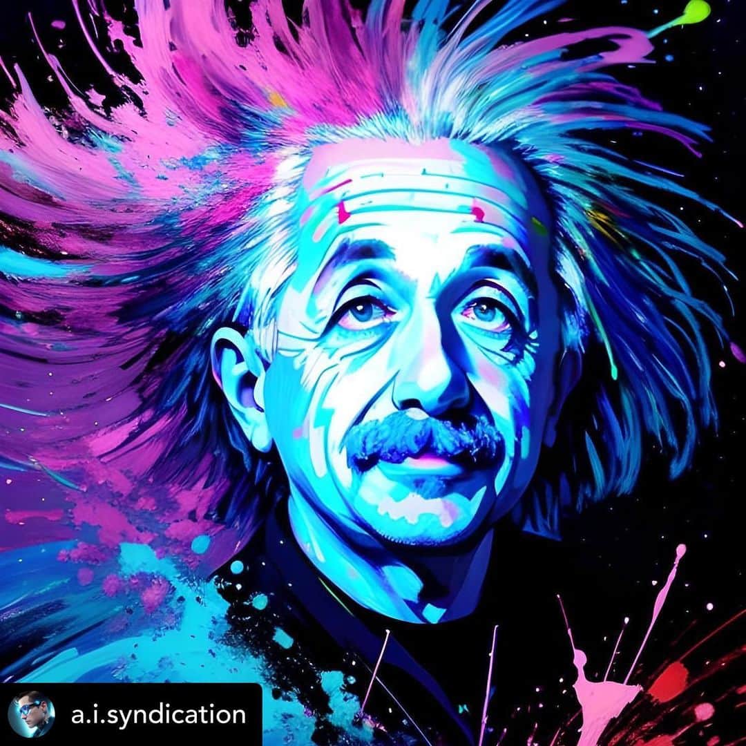 アルベルト・アインシュタインのインスタグラム：「Fan art Friday! Posted @withregram • @a.i.syndication  Tag @alberteinstein and your art may be chosen next week!」