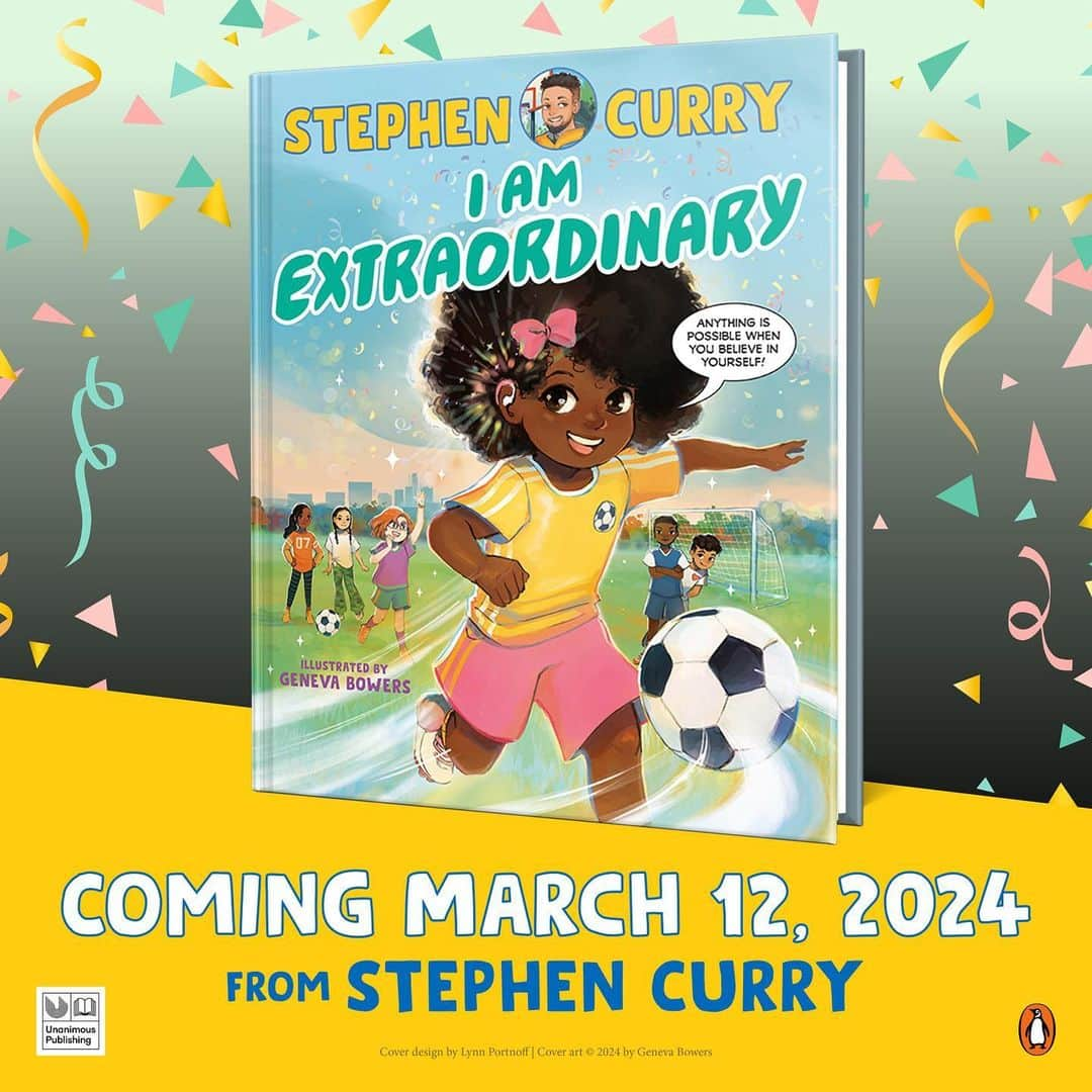 ステフィン・カリーのインスタグラム：「My next picture book, #IAmExtraordinary, will go on-sale March 12, 2024. It’s all about how our differences make us extraordinary. Check out the cover and pre-order your copy now! 📚https://bit.ly/IAmExtraordinaryBook」