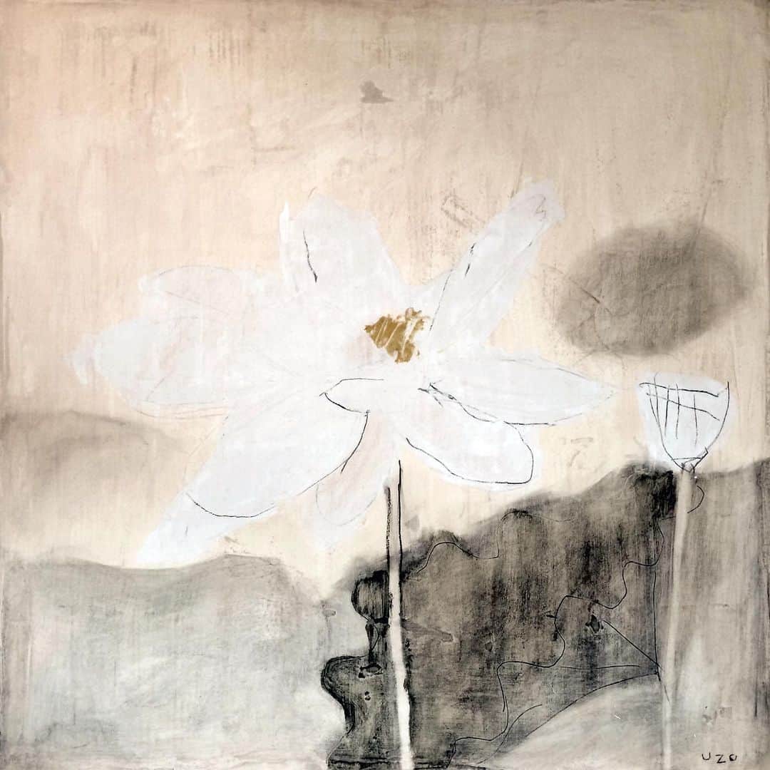 Uzo Hiramatsuのインスタグラム：「past work #painter #Japan #fukuoka #contemporaryart #painting #drawing #mixedmedia  #flower #flowers」