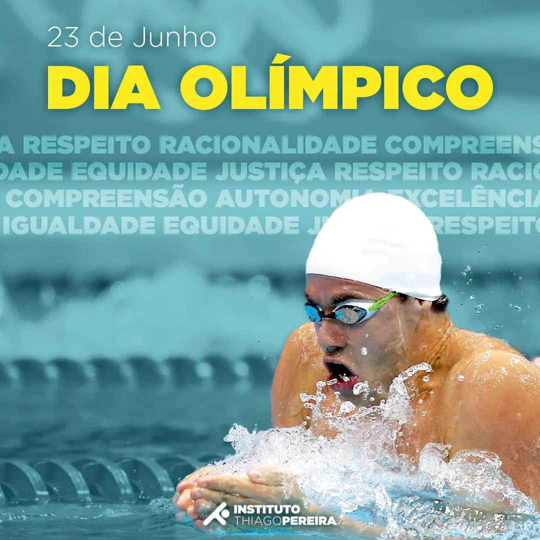 チアゴ・ペレイラのインスタグラム：「Hoje celebramos os valores que nos inspiram e impulsionam a alcançar grandes feitos. Assim como Thiago Pereira, que se tornou um exemplo de garra, determinação, coragem, e persistência, buscamos promover os valores Olímpicos e do Esporte. Esses valores inspiraram na criação do Instituto Thiago Pereira. Acreditamos que eles podem ajudar a transformar as pessoas e, assim, toda a sociedade. Juntos, estamos construindo um legado de transformação e inspirando gerações futuras a seguirem seus sonhos, assim como o menino de Volta Redonda fez ao buscar sua tão sonhada Medalha Olímpica nas piscinas do mundo. 🏅🌟 #DiaOlímpico #ValoresOlímpicos #Inspiração #Transformação #Coragem #Foco #Resiliência #Persistência」