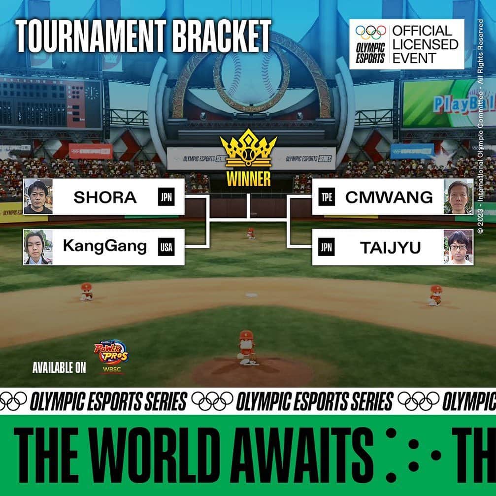 KONAMIのインスタグラム：「#OlympicEsportsSeries 2023 Baseball Finals are about to start!!   4 players have advanced through the group stage and into the final tournament!  SHORA vs KangGang CMWANG vs TAIJYU  Congratulations to everyone & good luck in the final tournament!  The final tournament will be streamed LIVE tomorrow, Saturday 24 June. Check the Story!」