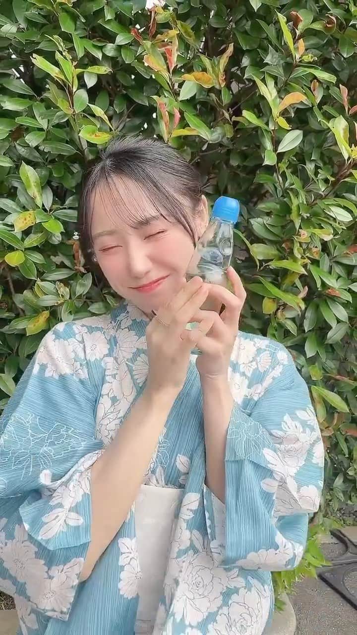 兵頭葵のインスタグラム：「ビー玉の音 夏だね〜🎐  #浴衣 #浴衣ヘアアレンジ #ラムネ #👘 #STU48 #兵頭葵」