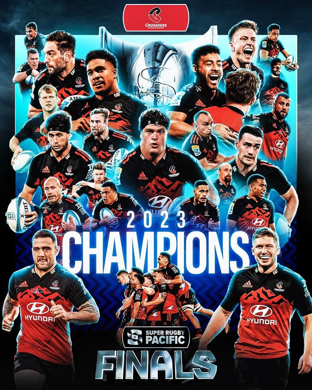 Super Rugbyのインスタグラム：「CRUSADERS ARE YOUR 2023 SUPER RUGBY PACIFIC CHAMPIONS!  #SuperRugbyPacific #WelcomeToYourSuperStage #CHIvCRU」