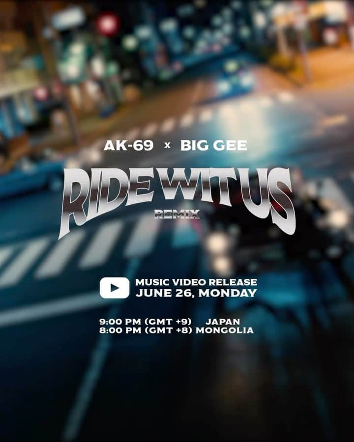 AK-69のインスタグラム：「🇯🇵🤝🇲🇳 "Ride Wit Us REMIX feat. BIG GEE "  Music Video on YouTube 2023.06.26 mon 9:00 pm (GMT +9) JAPAN 8:00 pm (GMT +8) MONGOLIA  #AK69 #BIGGEE #照ノ富士 #JAPAN #MONGOLIA #REMIX」