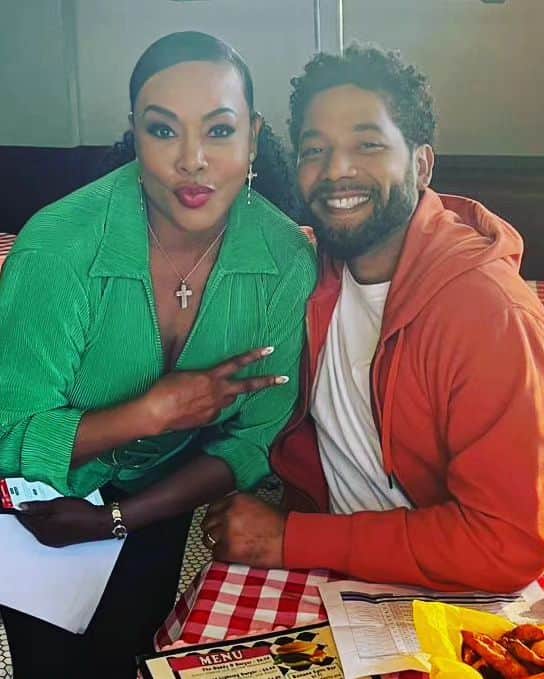 ヴィヴィカ・A・フォックスのインスタグラム：「GM Dawlings! #SatSmiles & #SatSalute Screaming Happy Belated Bday to my 4EVA Nephew @jussiesmollett WE DID IT! "MR DIRECTOR" I'm soo PROUD of you & had the best time working & producing our new project  2gether! LUVS YA TONS! 😘 Stay tuned 4 more  info on our FAB project! #LifeIsGood #GodIsGood #Blessed #Respect #VivicaFoxHair #TeamVivica #TeamFox # #MyGrindDontStop #LegitimateCareers #BossMoves #LoveWins #Family1st #FamilyStrong #FilmLife #Producer #Actress #ClassicBadChick 🔥🤴🏽👸🏽🎬🤑🎂🔥」